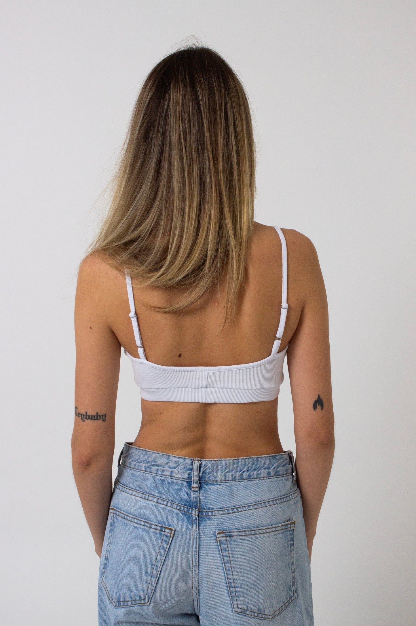 White rib bra