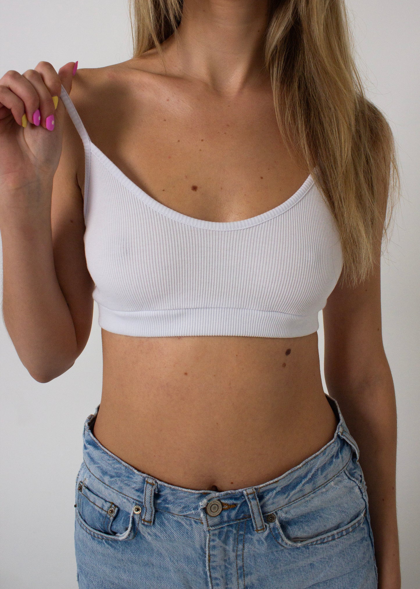 White rib bra