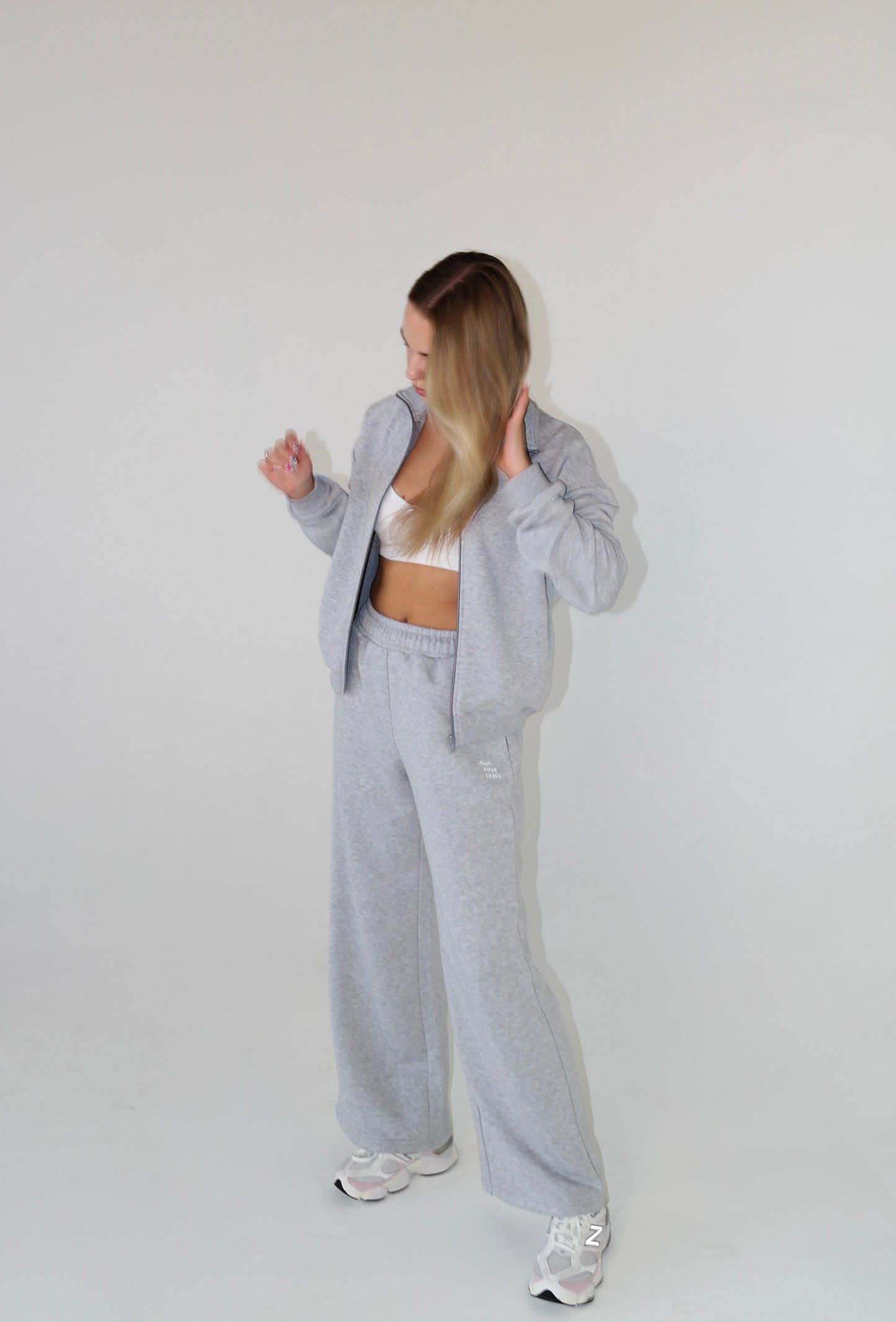 Straight trousers | Melange grey
