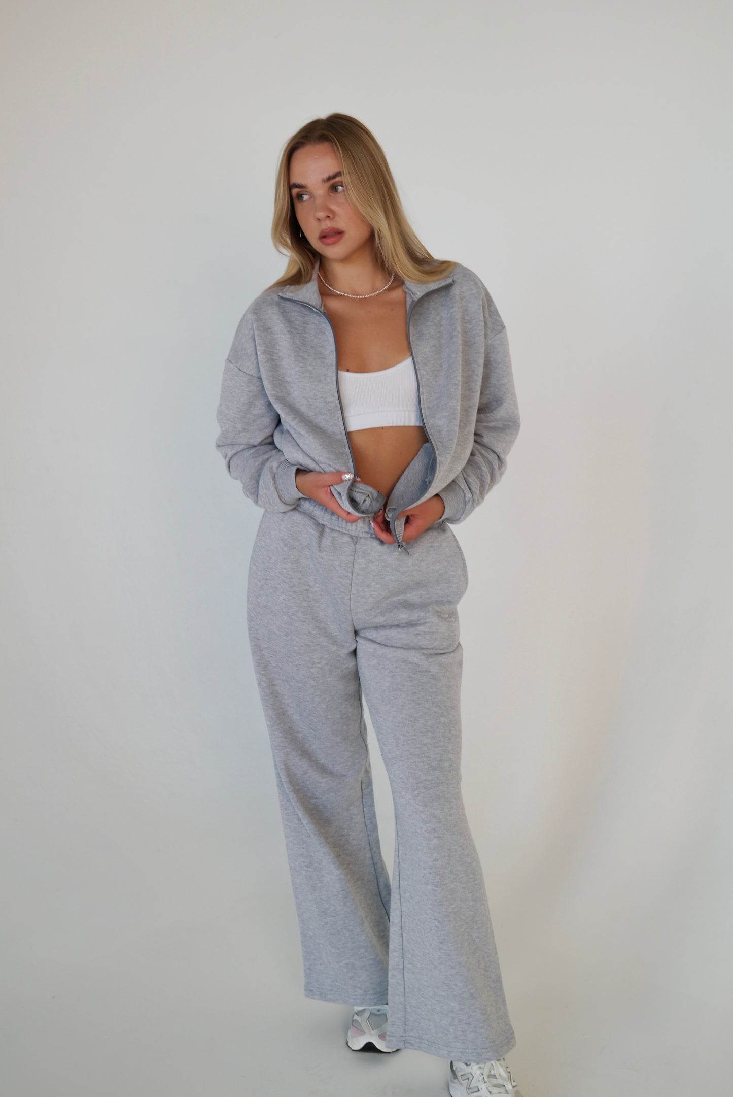Straight trousers | Melange grey