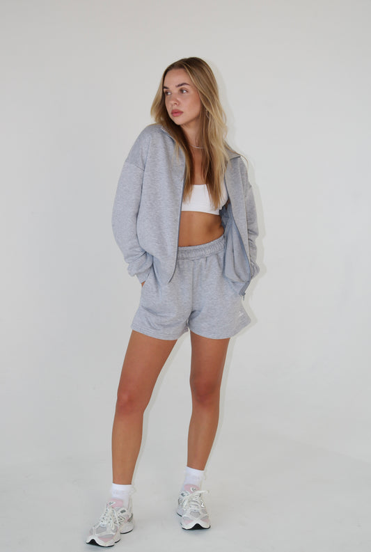 3-in-1 Set: Polo Sweatshirt, Trousers & Shorts | Melange grey