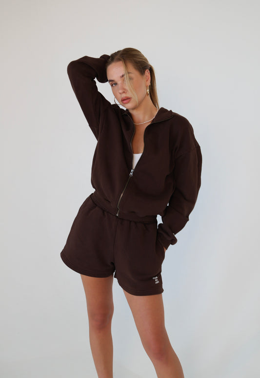 3-in-1 Set: Polo Sweatshirt, Trousers & Shorts | Brown