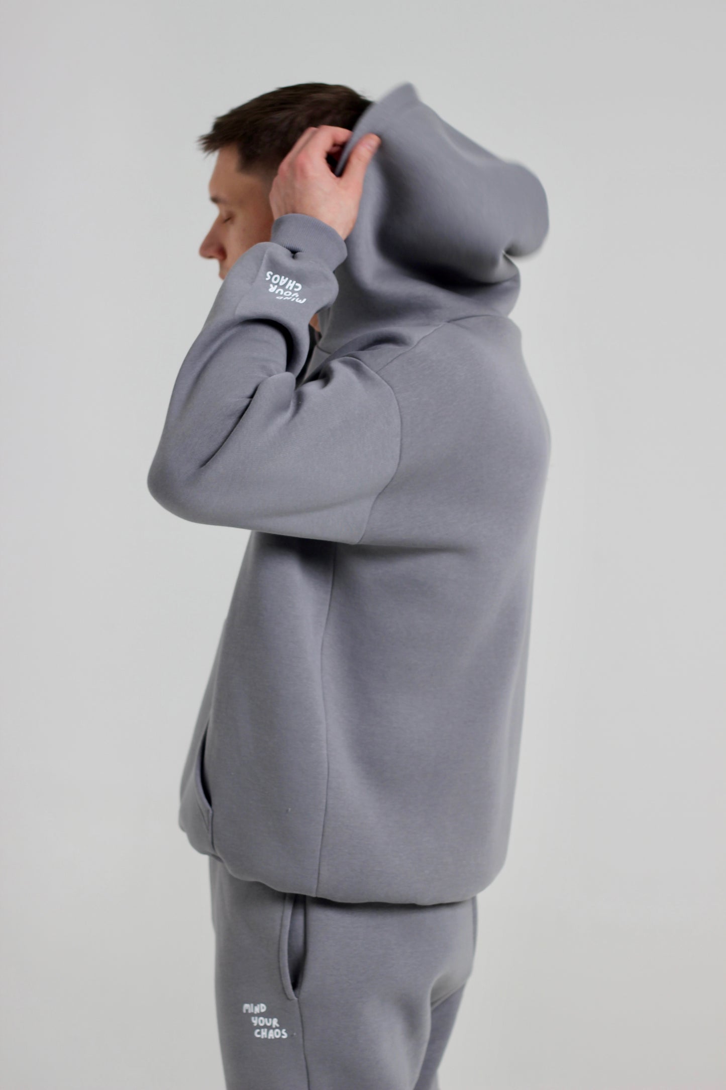 Grey unisex hoodie - men