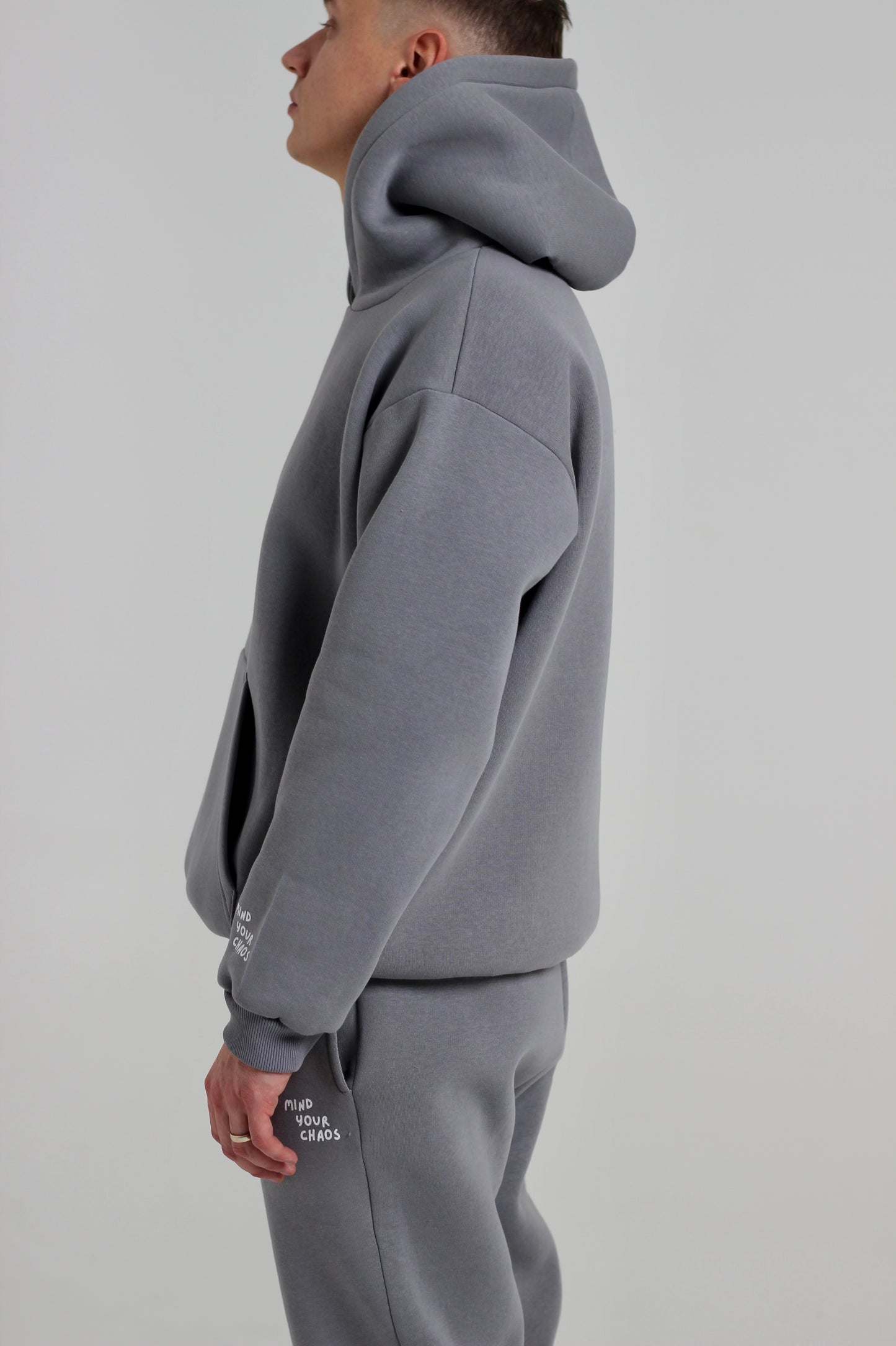 Grey unisex hoodie - men