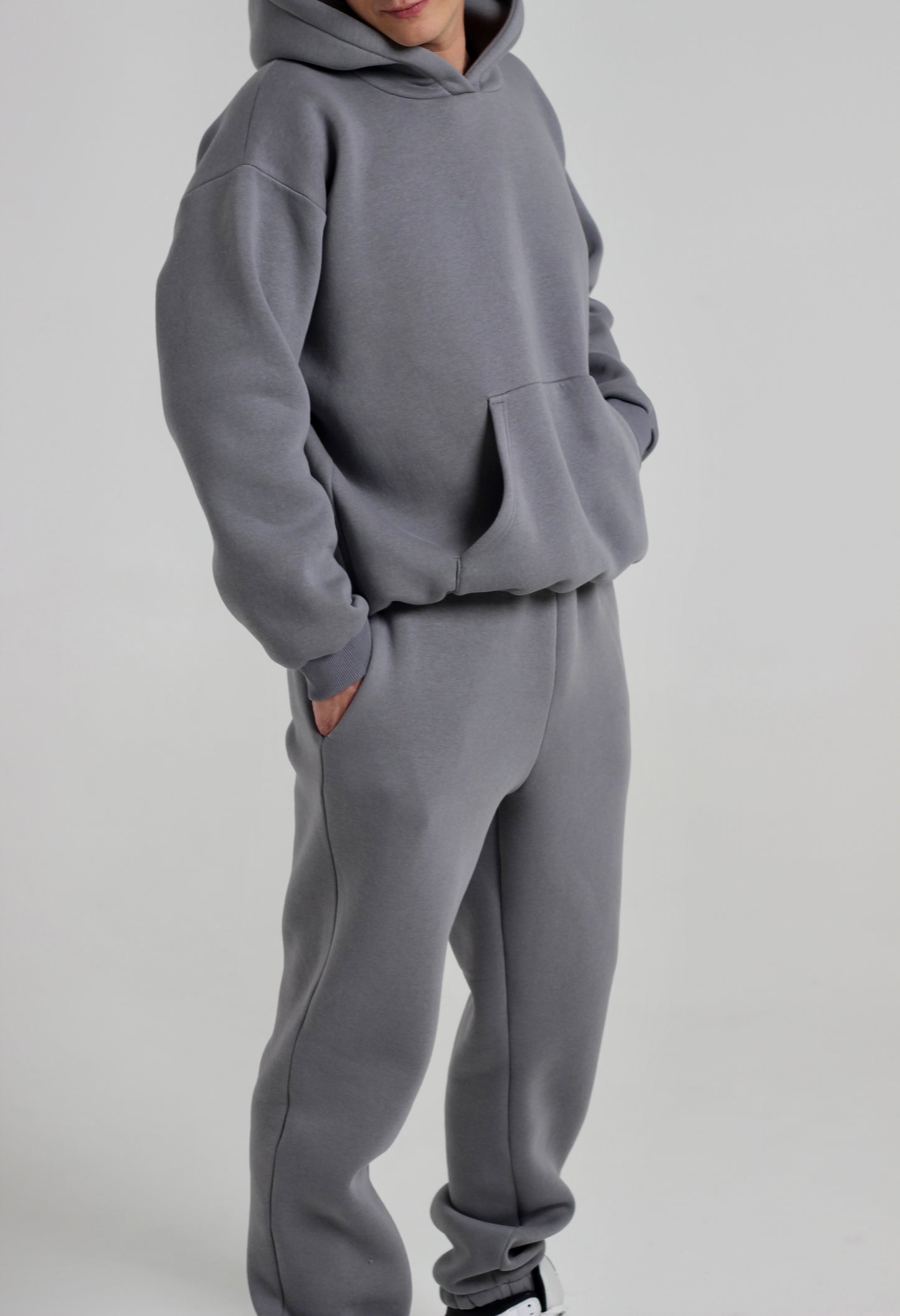 Grey unisex hoodie - men