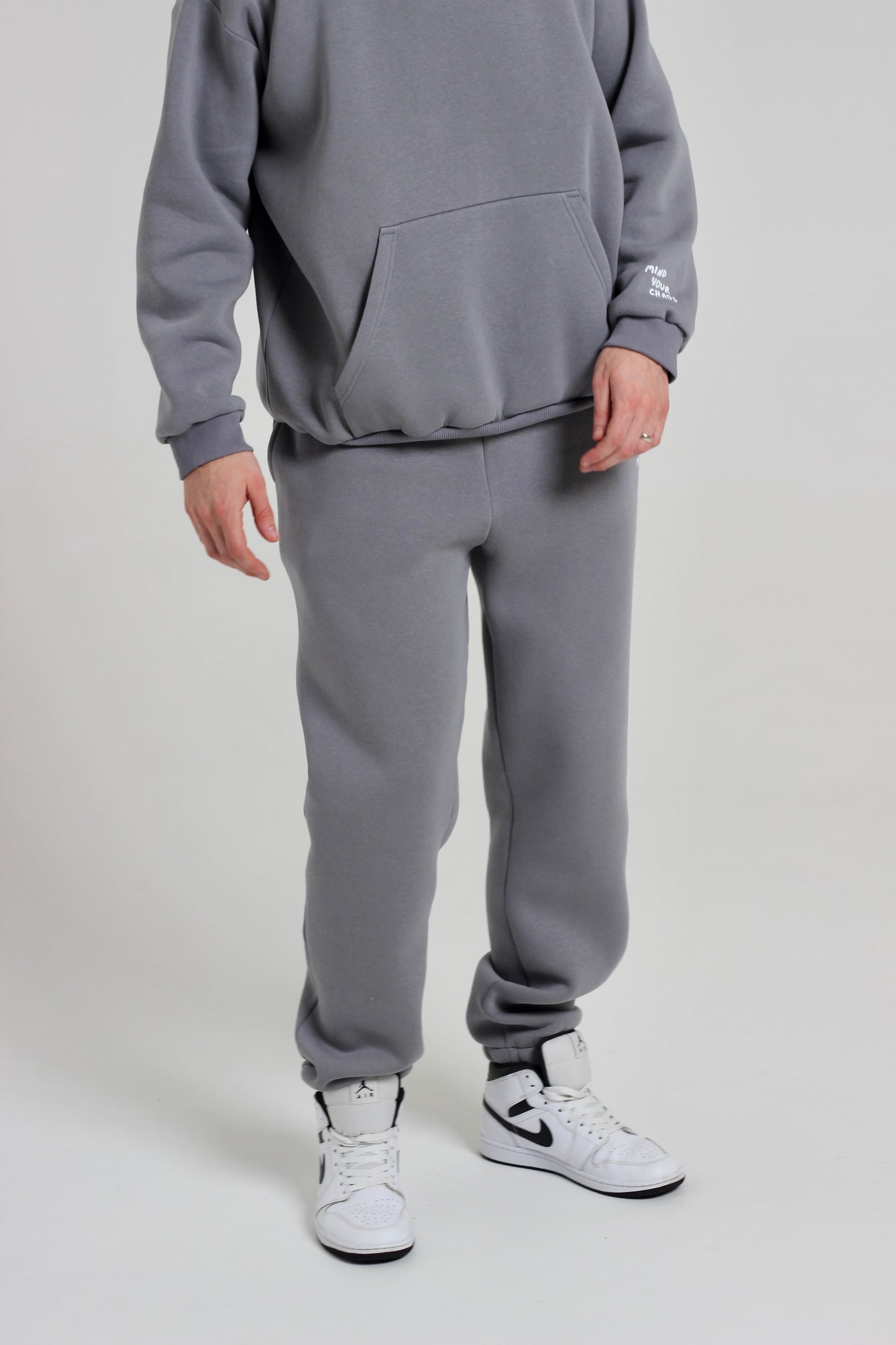 Grey unisex joggers - men