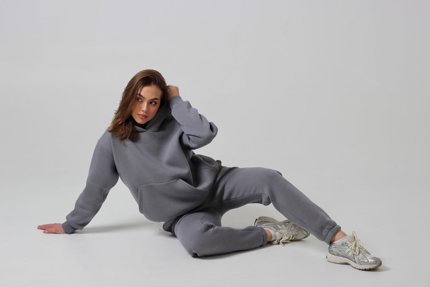 Grey unisex hoodie