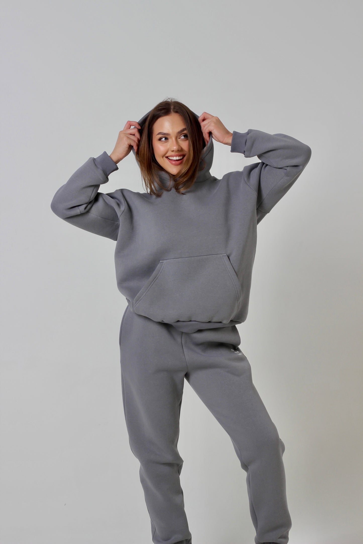 Grey unisex hoodie